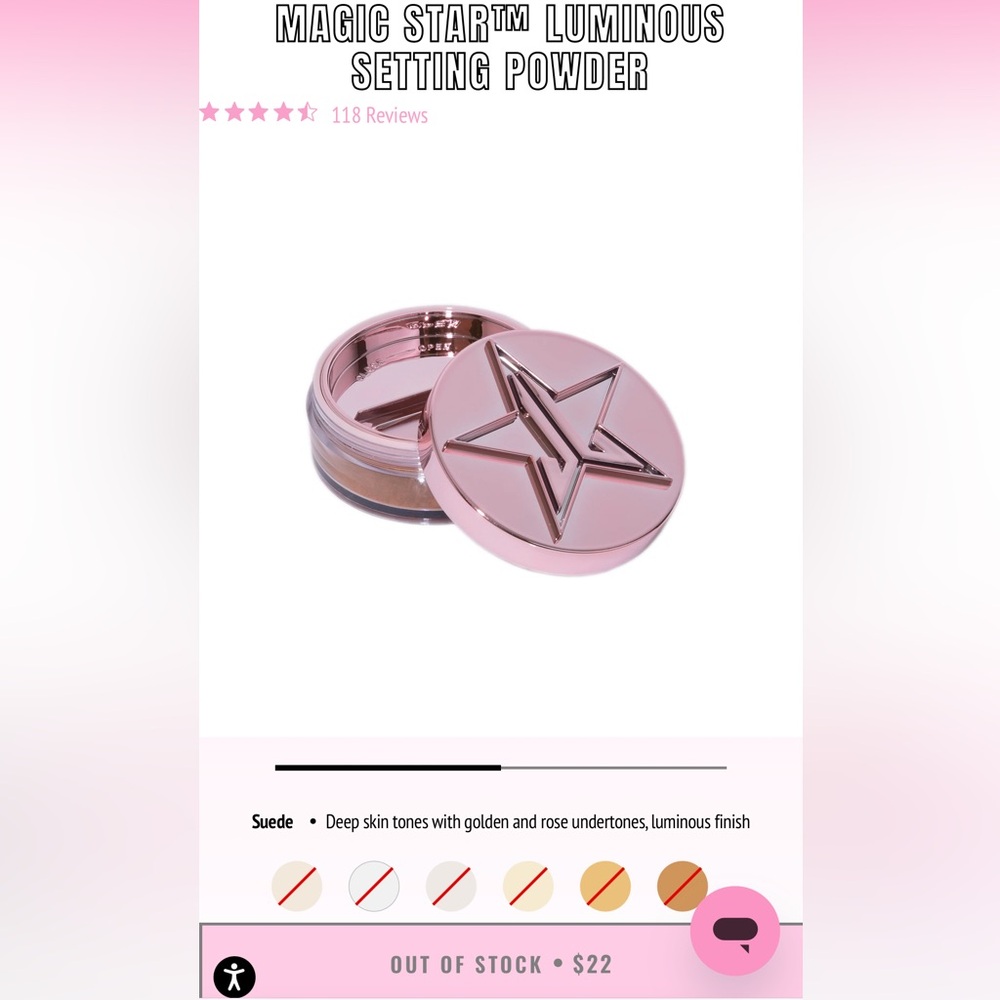 Jeffree star luminous setting powder in Suede NEW